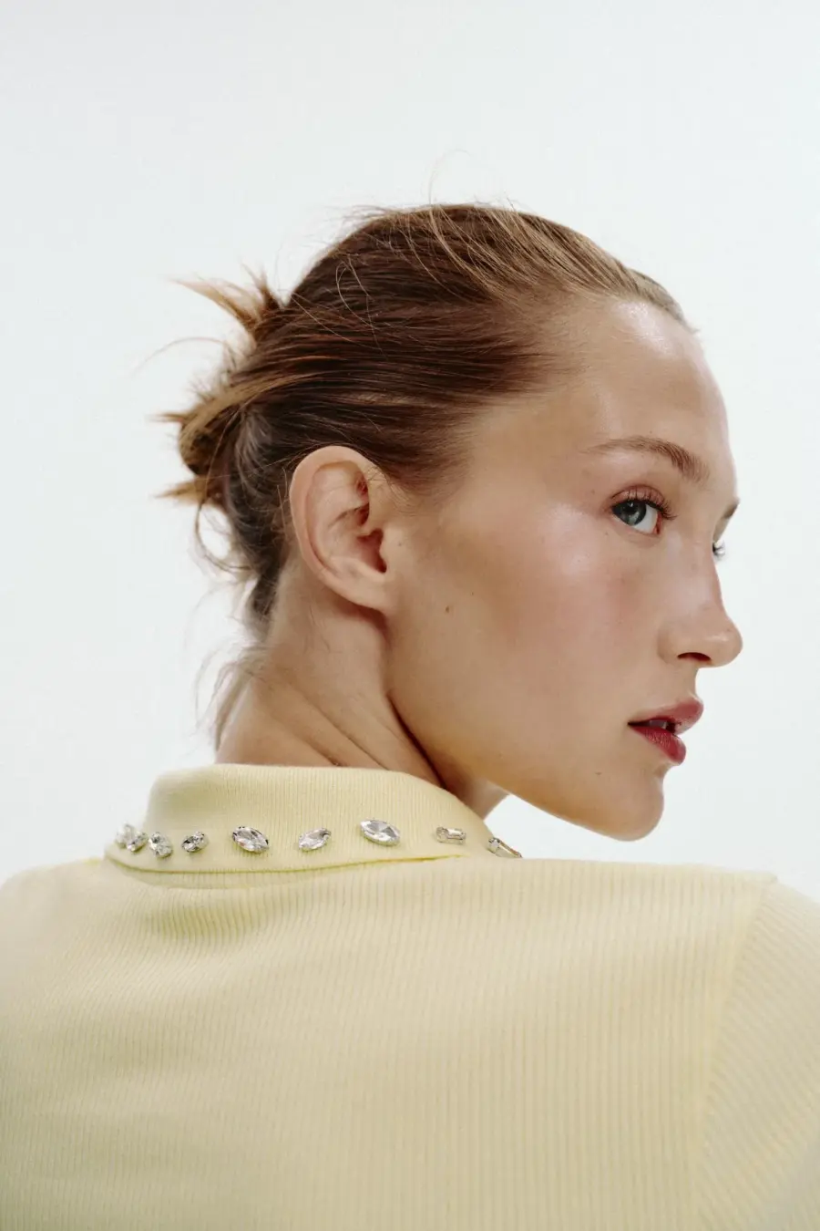 JEWEL COLLAR RIBBED POLO SHIRT