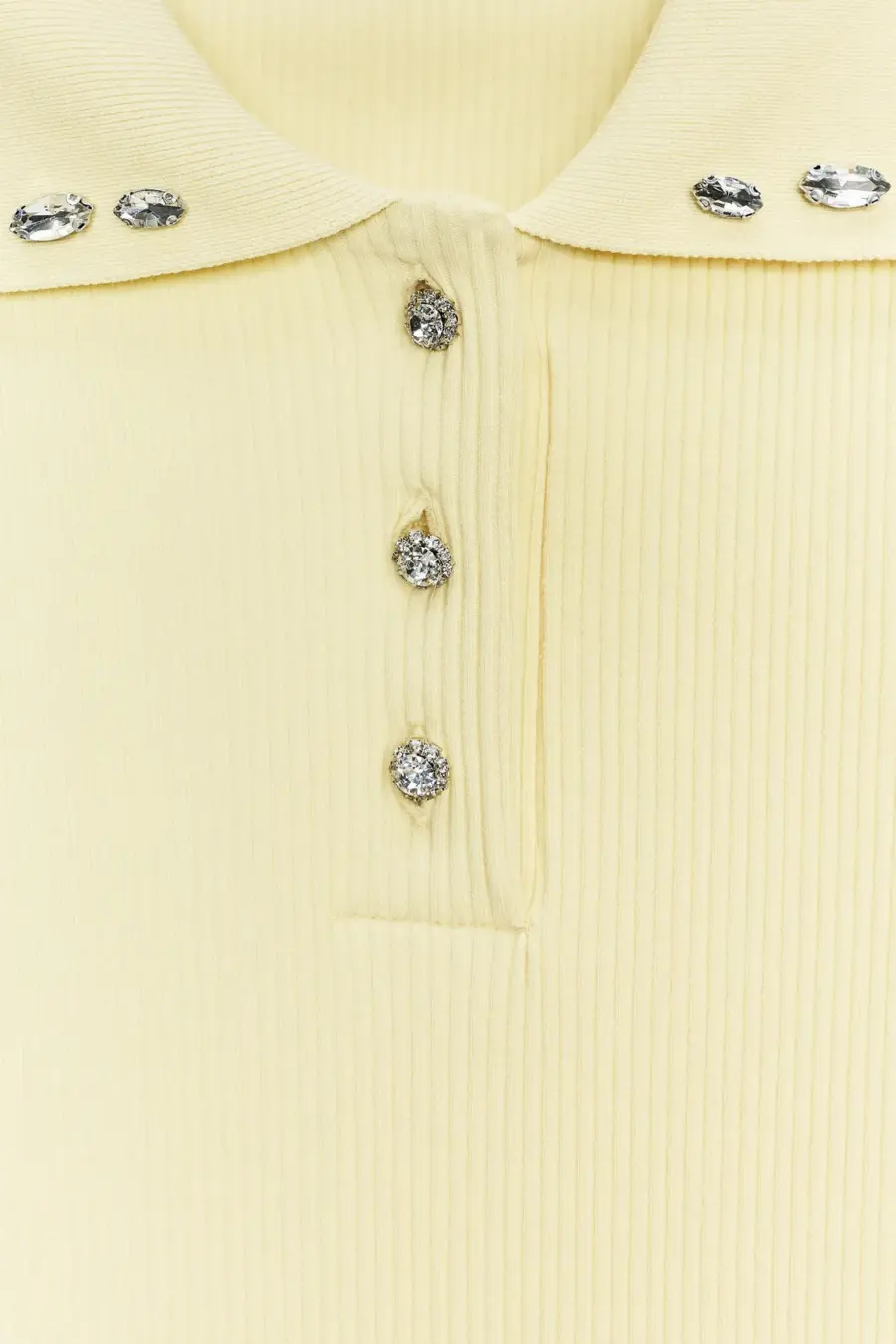JEWEL COLLAR RIBBED POLO SHIRT