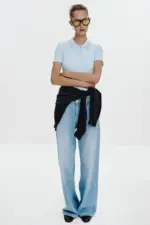 JEWEL COLLAR RIBBED POLO SHIRT