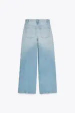 TRF WIDE-LEG HIGH-WAIST JEANS WITH CROSSOVER WAIST