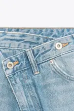 TRF WIDE-LEG HIGH-WAIST JEANS WITH CROSSOVER WAIST