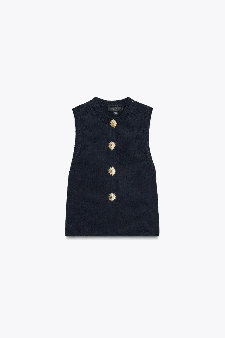 KNIT TOP WITH GOLD BUTTONS