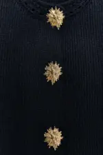 KNIT TOP WITH GOLD BUTTONS