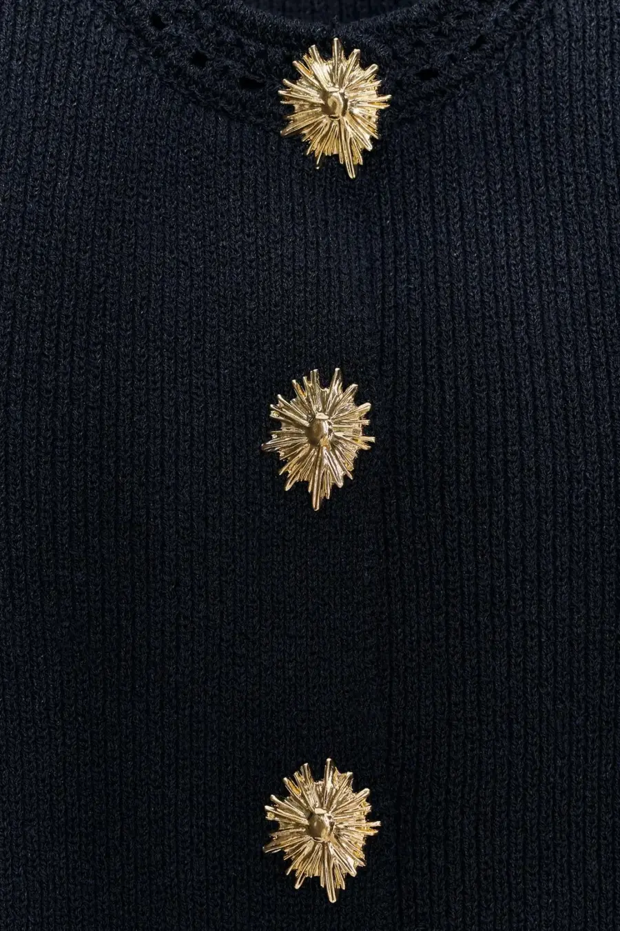 KNIT TOP WITH GOLD BUTTONS