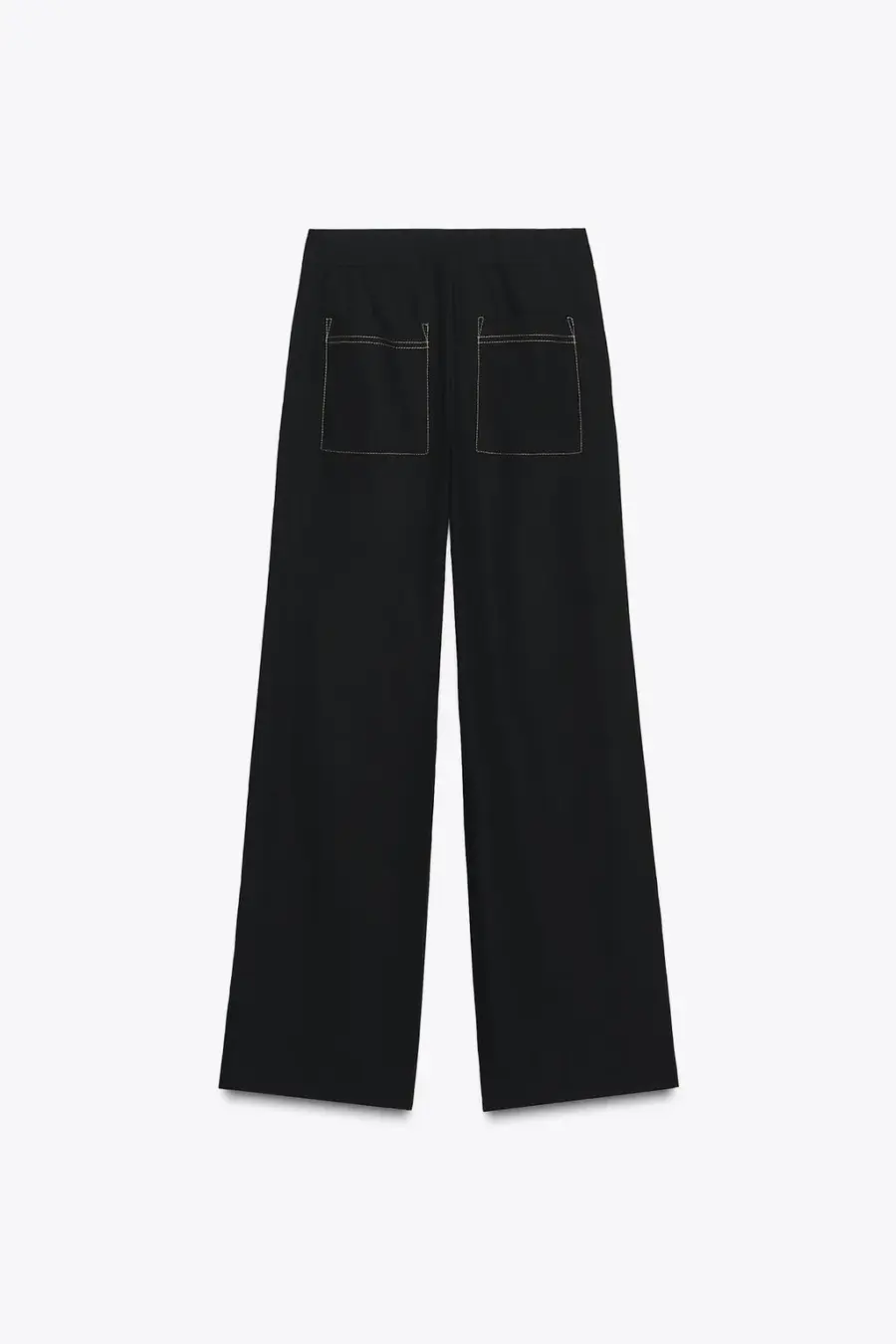 STRAIGHT-LEG TROUSERS WITH CONTRAST TOPSTITCHING