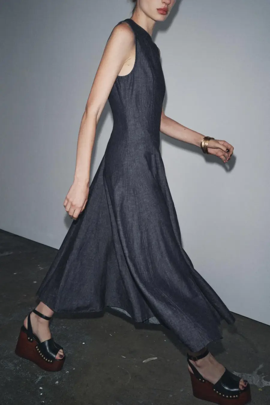 ZW COLLECTION DENIM MIDI DRESS