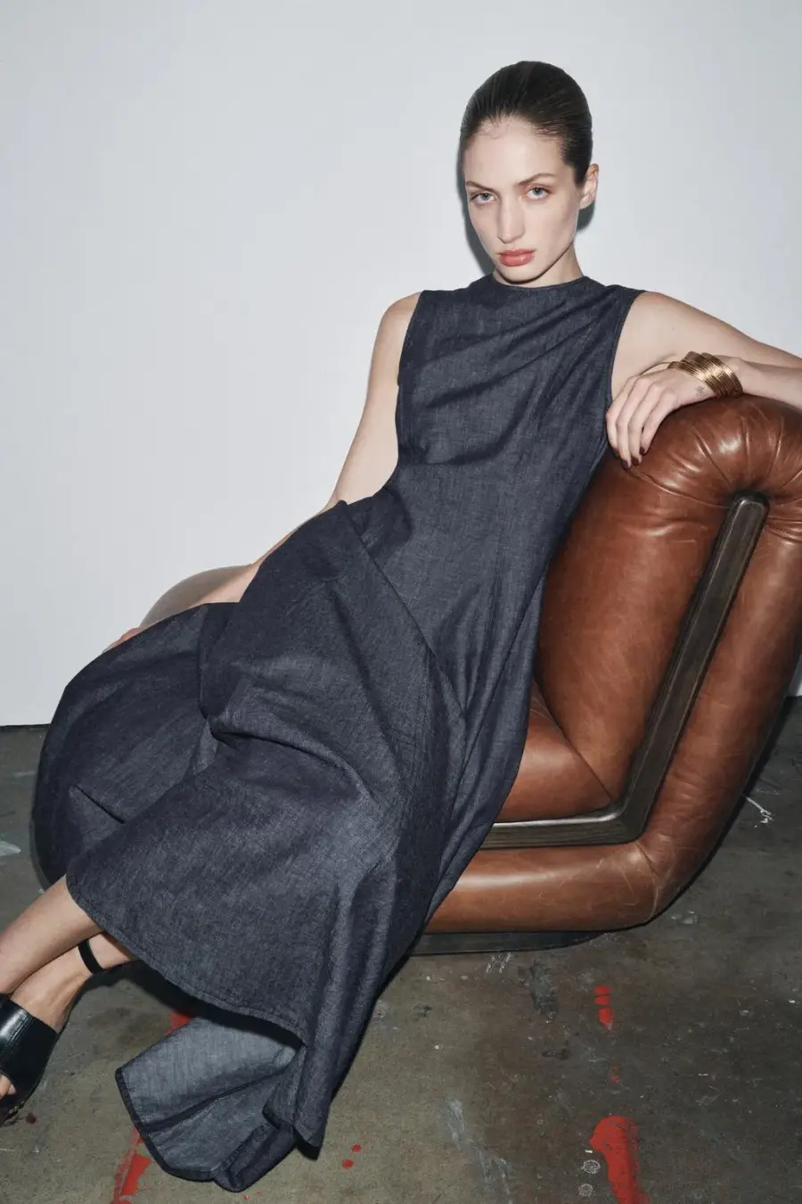 ZW COLLECTION DENIM MIDI DRESS