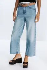 Z.10 HIGH-WAIST BELTED CULOTTES JEANS