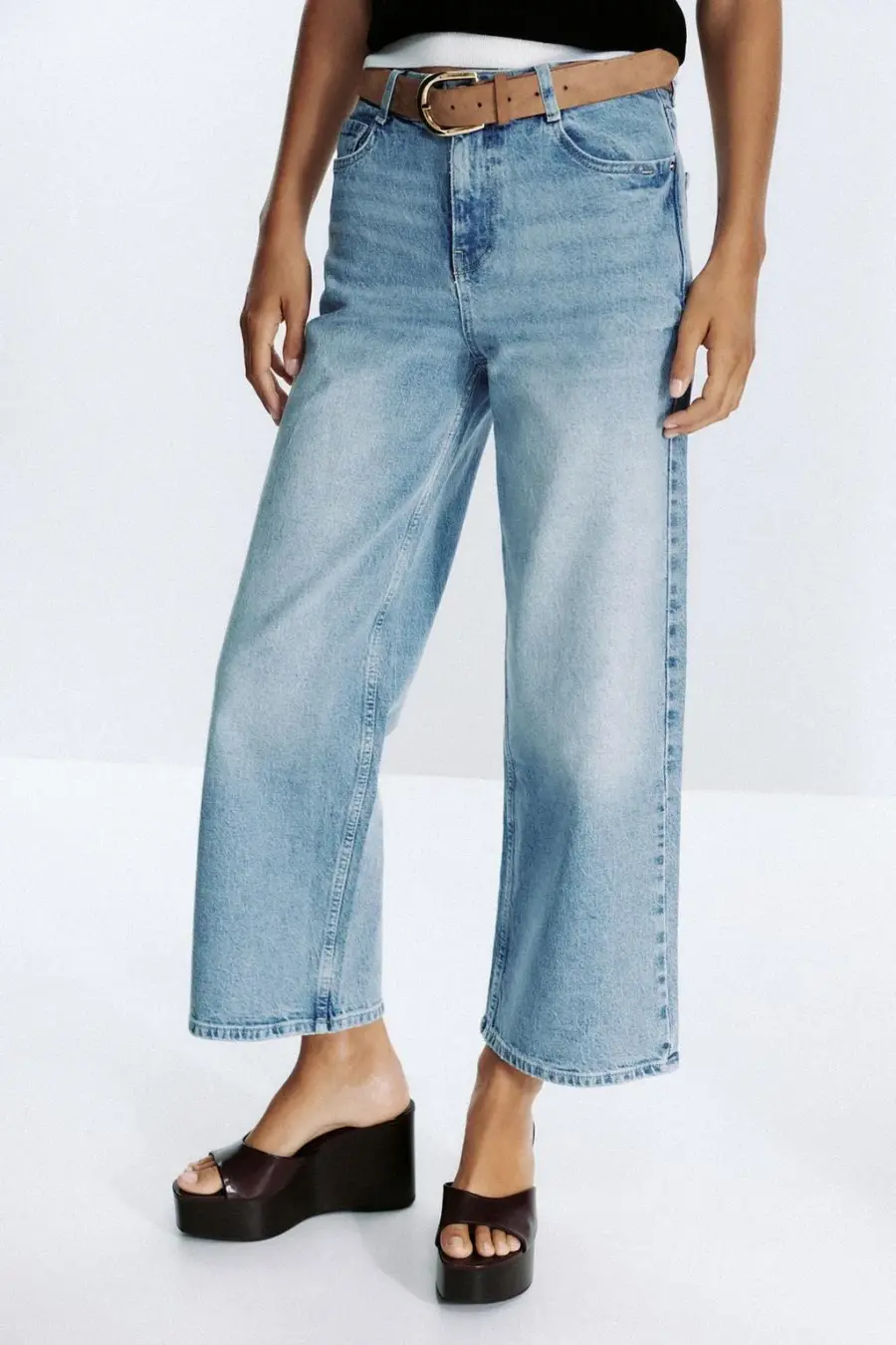 Z.10 HIGH-WAIST BELTED CULOTTES JEANS