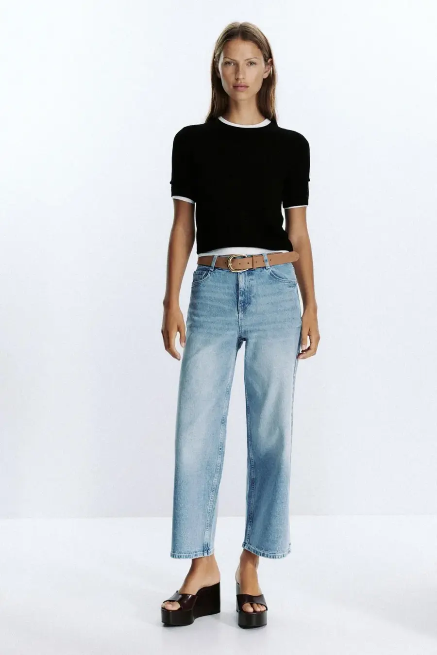 Z.10 HIGH-WAIST BELTED CULOTTES JEANS