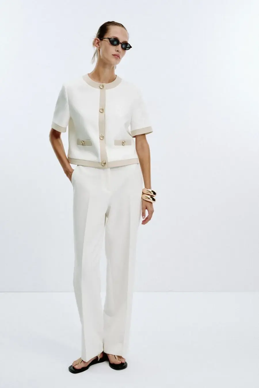 CONTRAST SHORT SLEEVE BLAZER