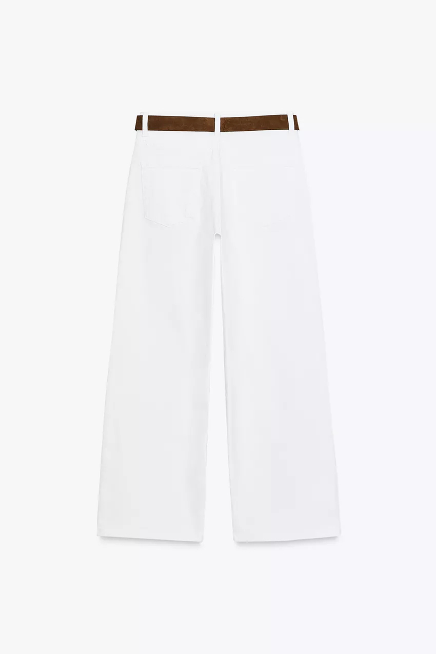 Z.10 HIGH-WAIST BELTED CULOTTES JEANS