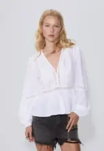 Flowing embroidered blouse