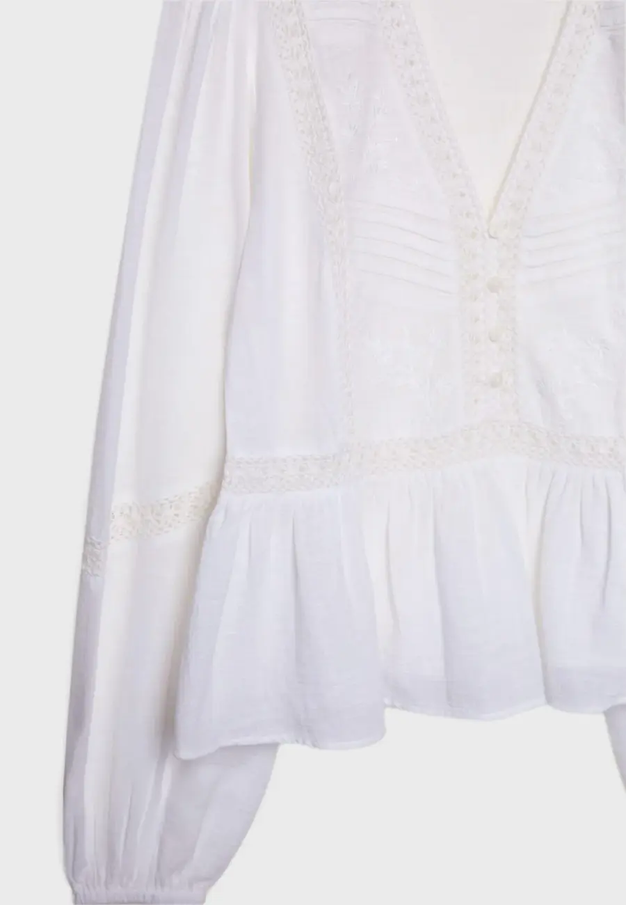 Flowing embroidered blouse