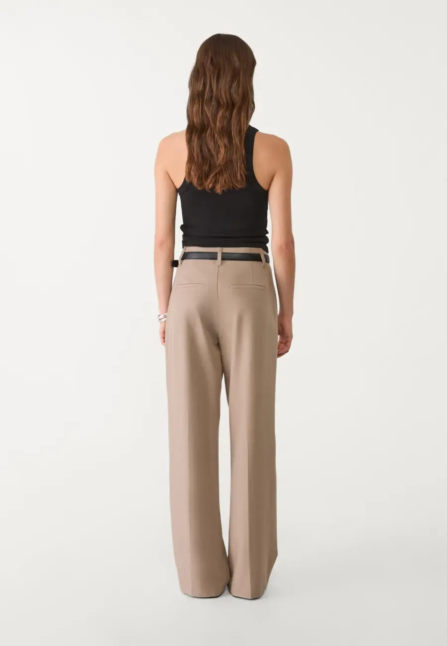 FLOWING STRAIGHT-LEG SMART TROUSERS WITH BELT
