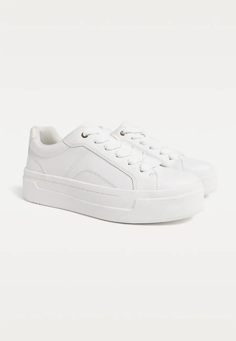 White platform trainers