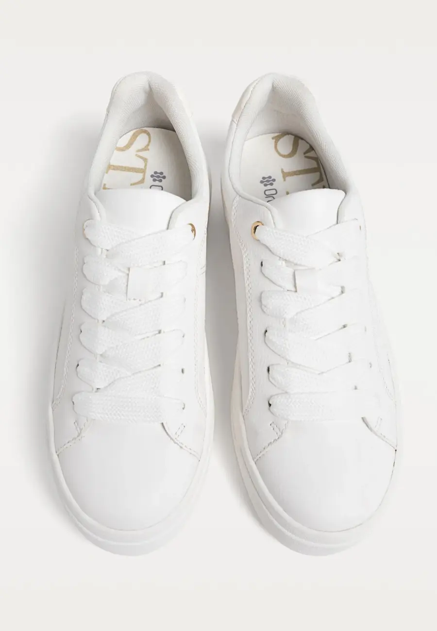 White platform trainers