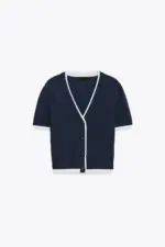 DOUBLE-LAYER TRIM CARDIGAN