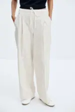 WIDE-LEG TROUSERS WITH DOUBLE WAISTBAND