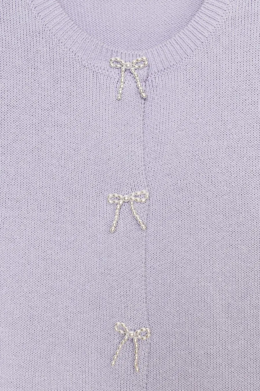 CARDIGAN WITH FAUX PEARL TIES