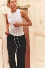 DOUBLE WAIST WIDE LEG PANTS