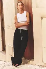 DOUBLE WAIST WIDE LEG PANTS