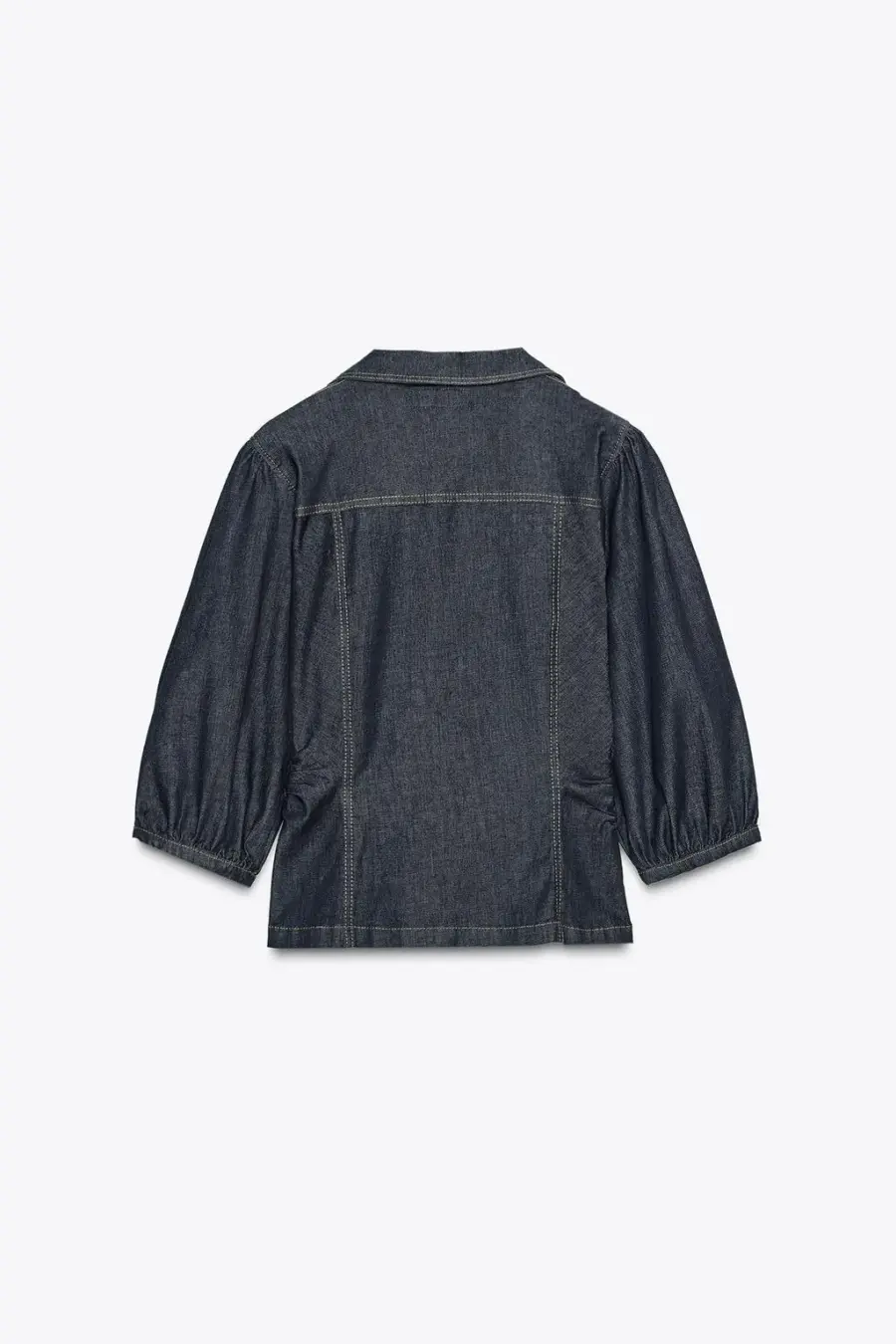 Z1975 FITTED DENIM PUFF SLEEVE SHIRT