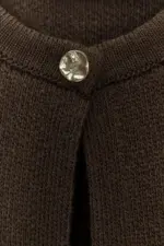 FRINGED KNIT CARDIGAN WITH BUTTON