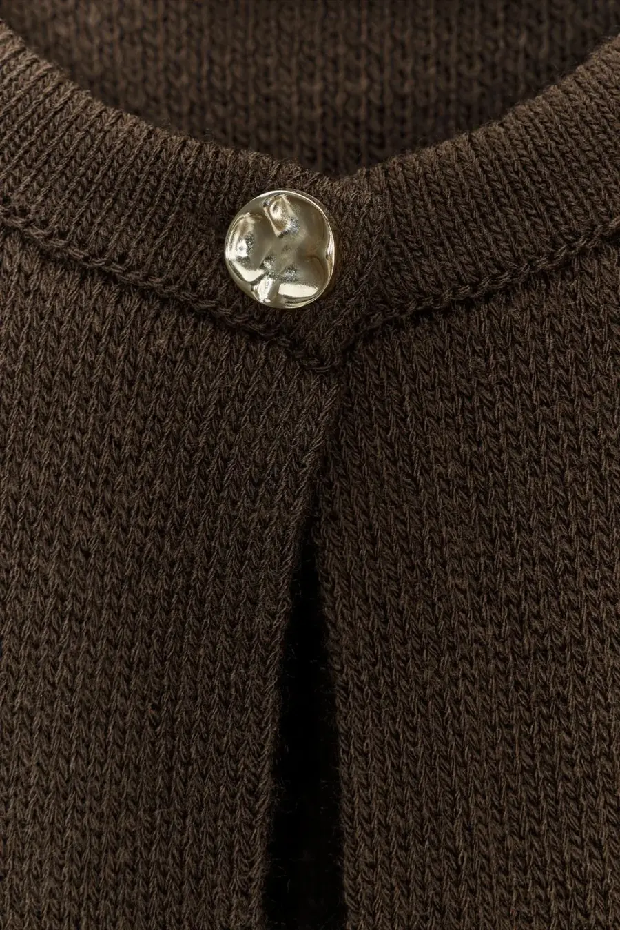 FRINGED KNIT CARDIGAN WITH BUTTON