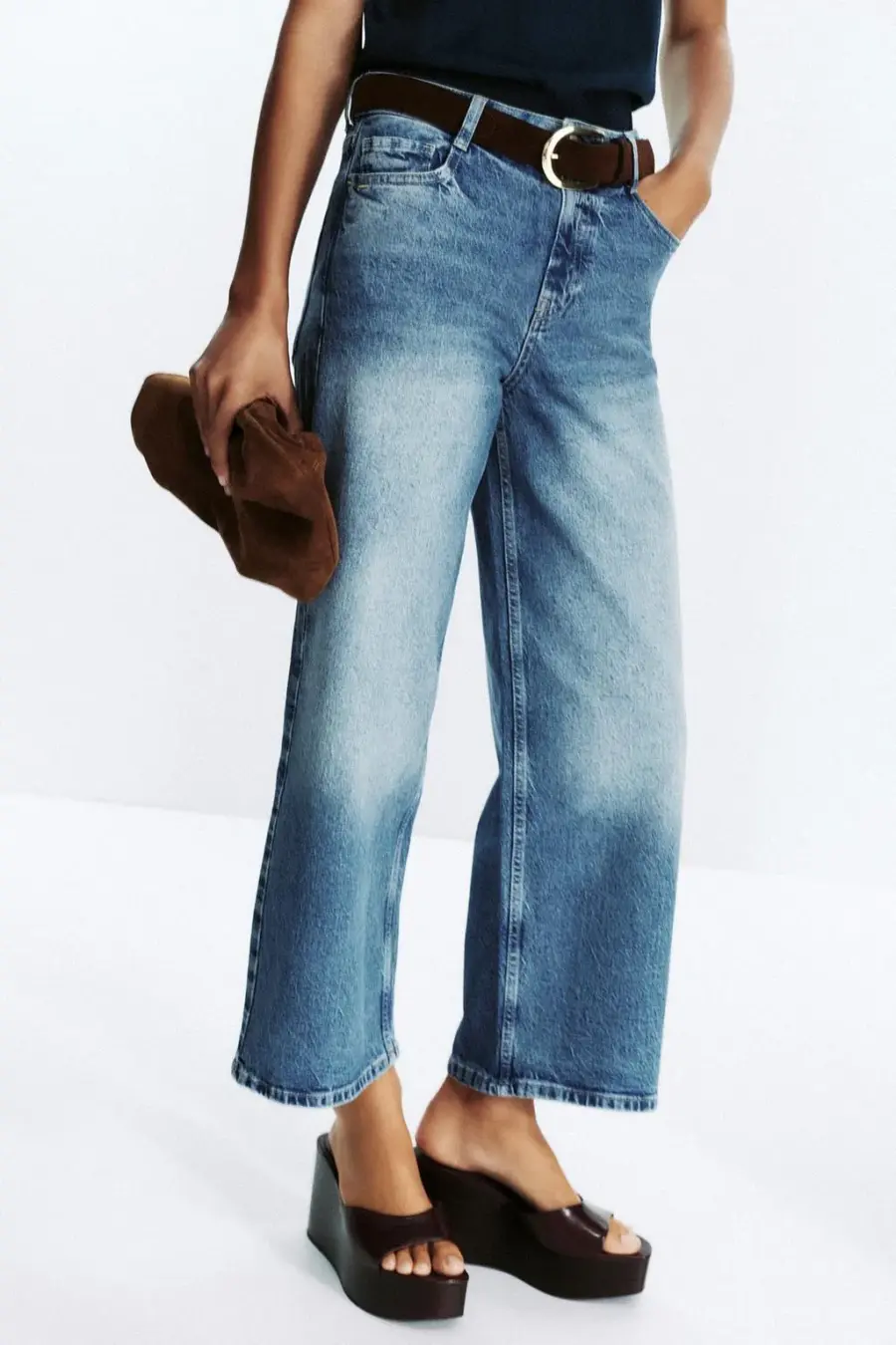 Z.10 HIGH-WAIST BELTED CULOTTES JEANS