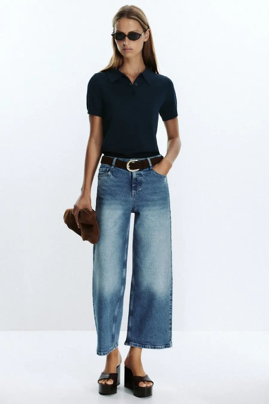 Z.10 HIGH-WAIST BELTED CULOTTES JEANS