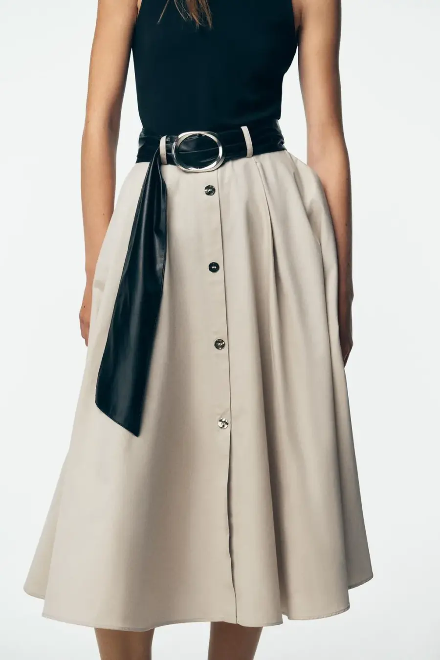 BELTED COMBINATION DRESS