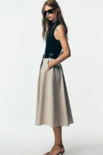 BELTED COMBINATION DRESS