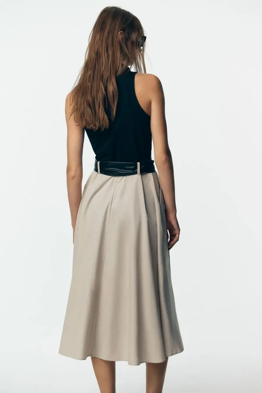 BELTED COMBINATION DRESS