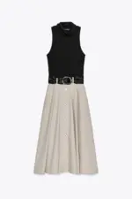 BELTED COMBINATION DRESS