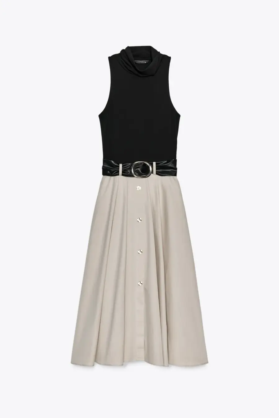 BELTED COMBINATION DRESS