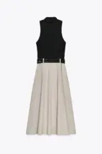 BELTED COMBINATION DRESS