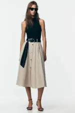 BELTED COMBINATION DRESS