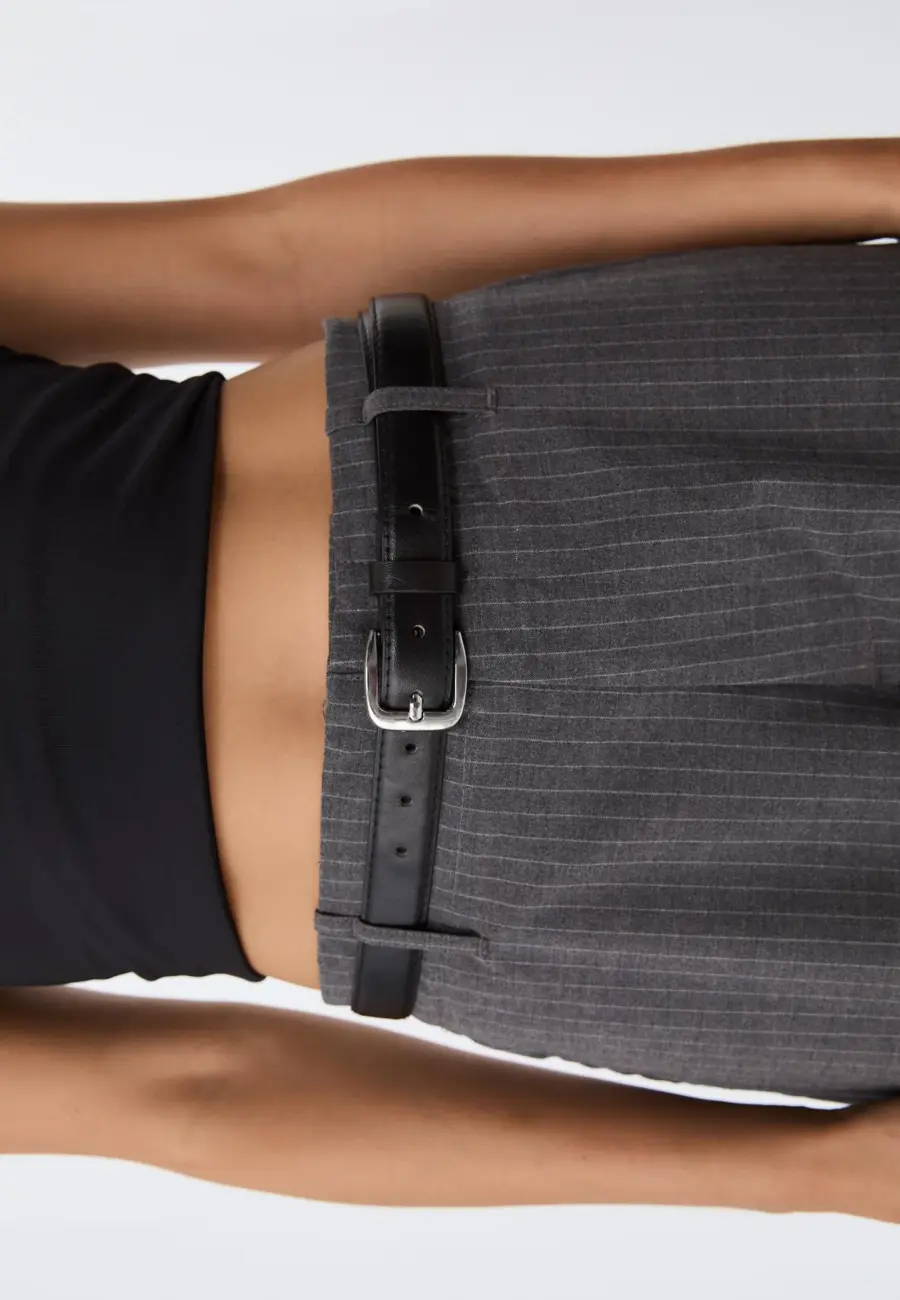 Flowing straight-leg smart trousers with belt
