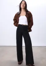 D63 Wide-leg jeans with seams