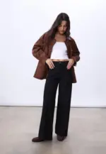 D63 Wide-leg jeans with seams