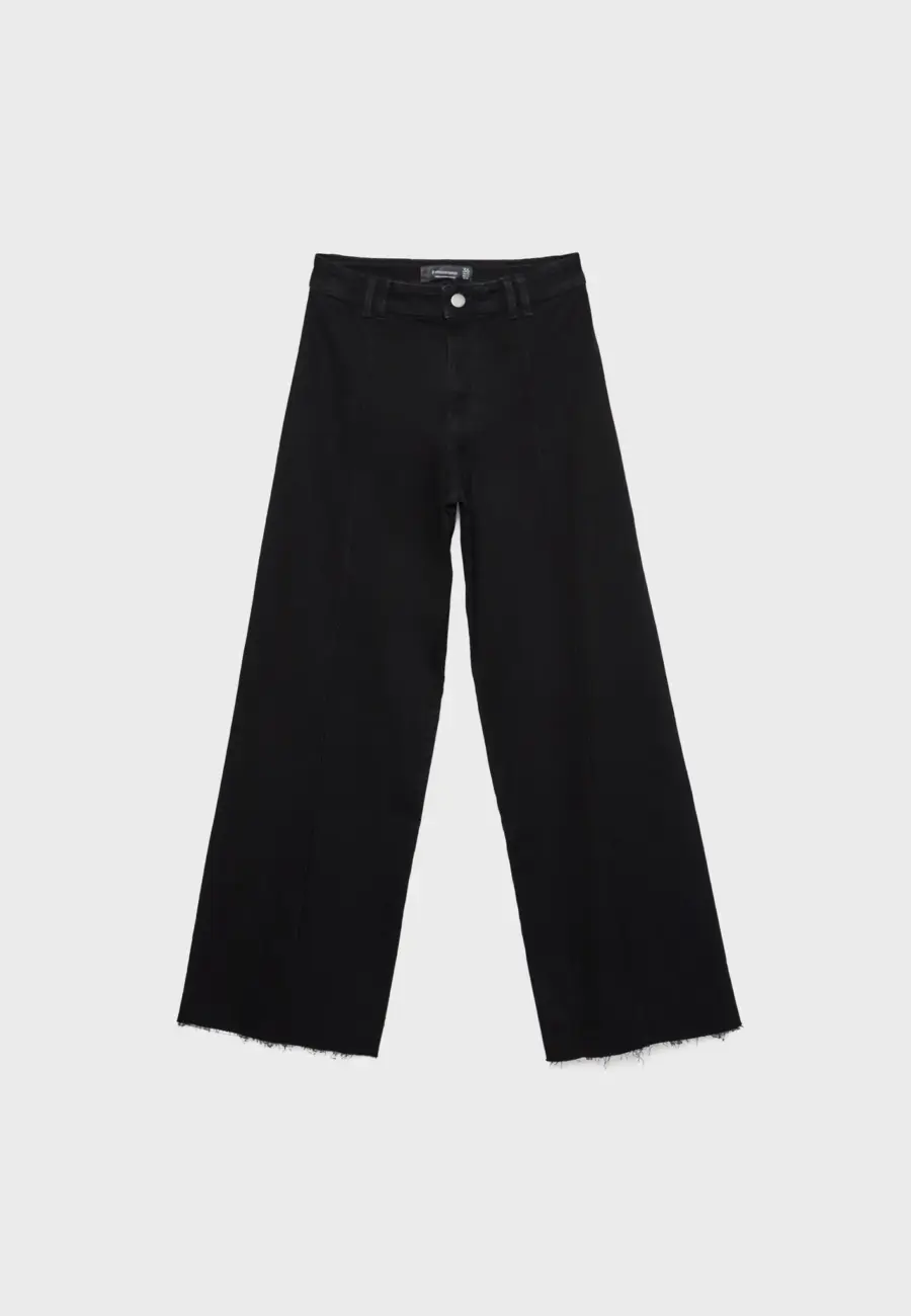 D63 Wide-leg jeans with seams