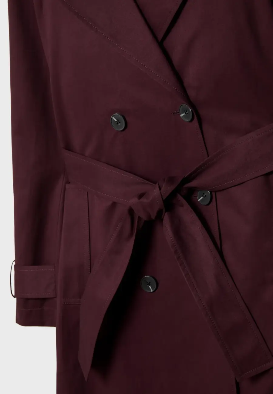 Basic regular fit trench coat with belt