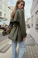 DOUBLE-BREASTED WATER REPELLENT WINDPROOF TRENCH COAT