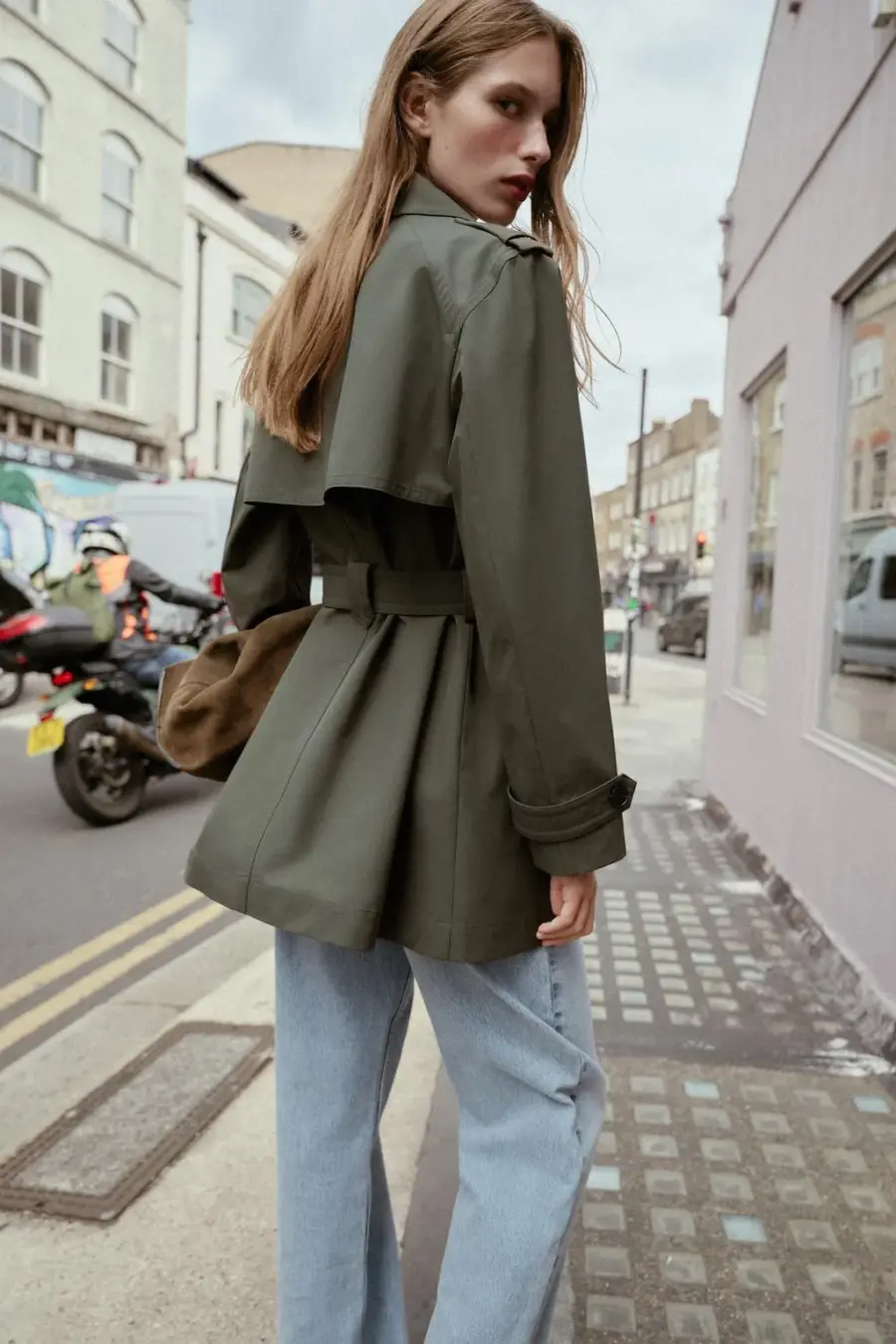 DOUBLE-BREASTED WATER REPELLENT WINDPROOF TRENCH COAT