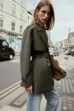 DOUBLE-BREASTED WATER REPELLENT WINDPROOF TRENCH COAT