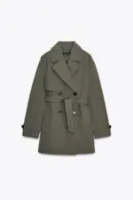 DOUBLE-BREASTED WATER REPELLENT WINDPROOF TRENCH COAT