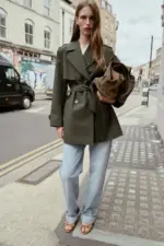 DOUBLE-BREASTED WATER REPELLENT WINDPROOF TRENCH COAT
