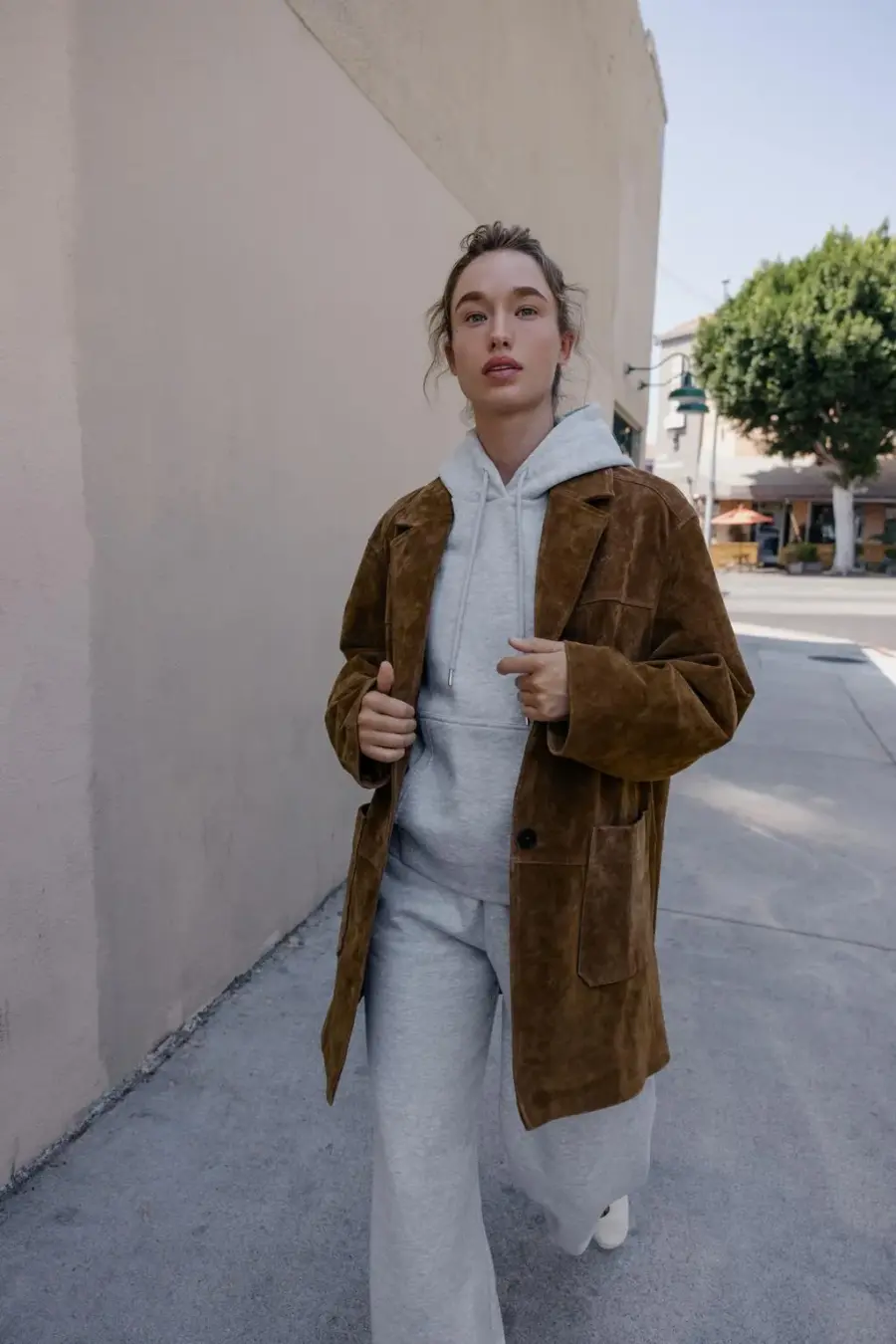 WIDE-LEG PLUSH TROUSERS