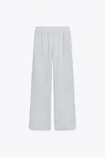 WIDE-LEG PLUSH TROUSERS